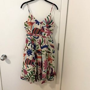 Vanessa Virginia Anthropologie Embroidered Colorful Sundress size 6
